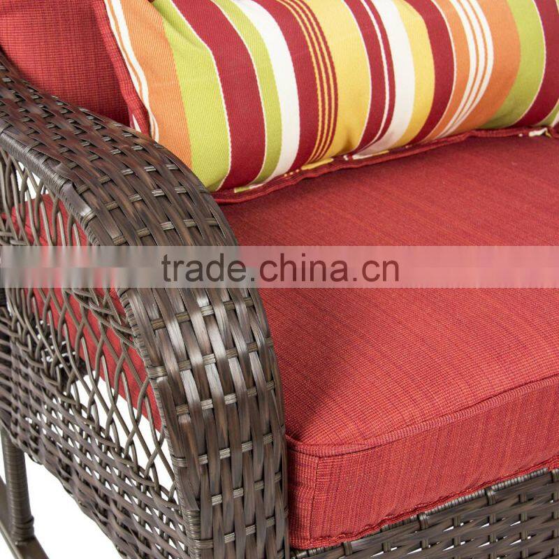 Wicker Rocking Chair Patio All Weather Proof with Cushions