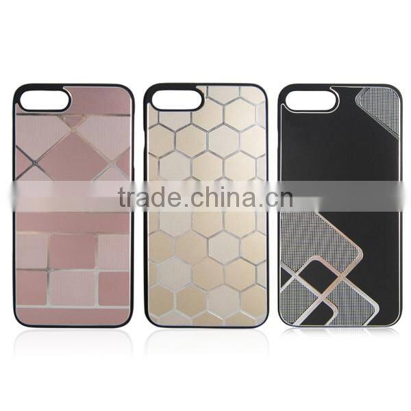PC hard phone hull spray rubber oil back cover aluminum phone case for iPhone 7/7 plus