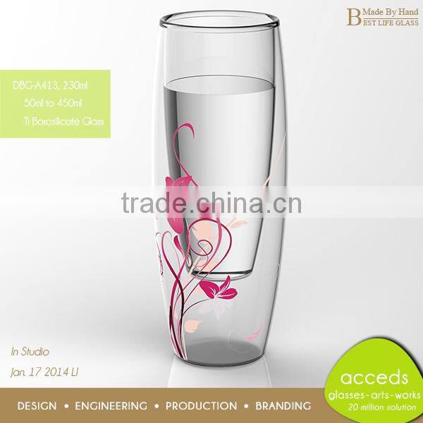 Lower Quantity Customized Handcrafted Nice Glass Coffee Cup