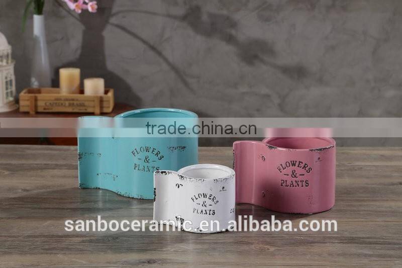 hot sale colorful archaistic garden stoneware/ceramic flower plants/flower pot
