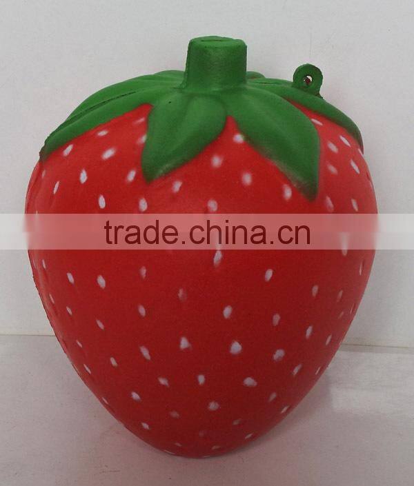 Soft foam scented slow rising squishy PU strawberry stress toy