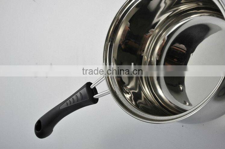 410 Stainless Steel milk Pot with glass lid