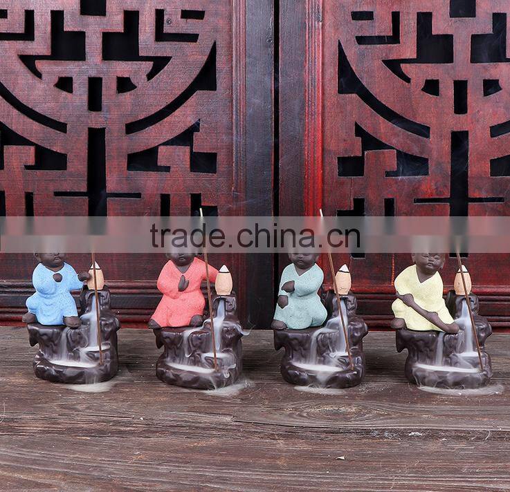 Kungfu Monk Backflow Incense burner Creative Arts And crafts