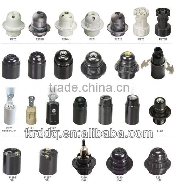 black E27 screw type bakelite lamp holder