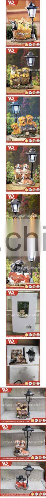 New Inventions In China Art Work Dog Resin Craft Solar Led Garden Lighting Outdoor