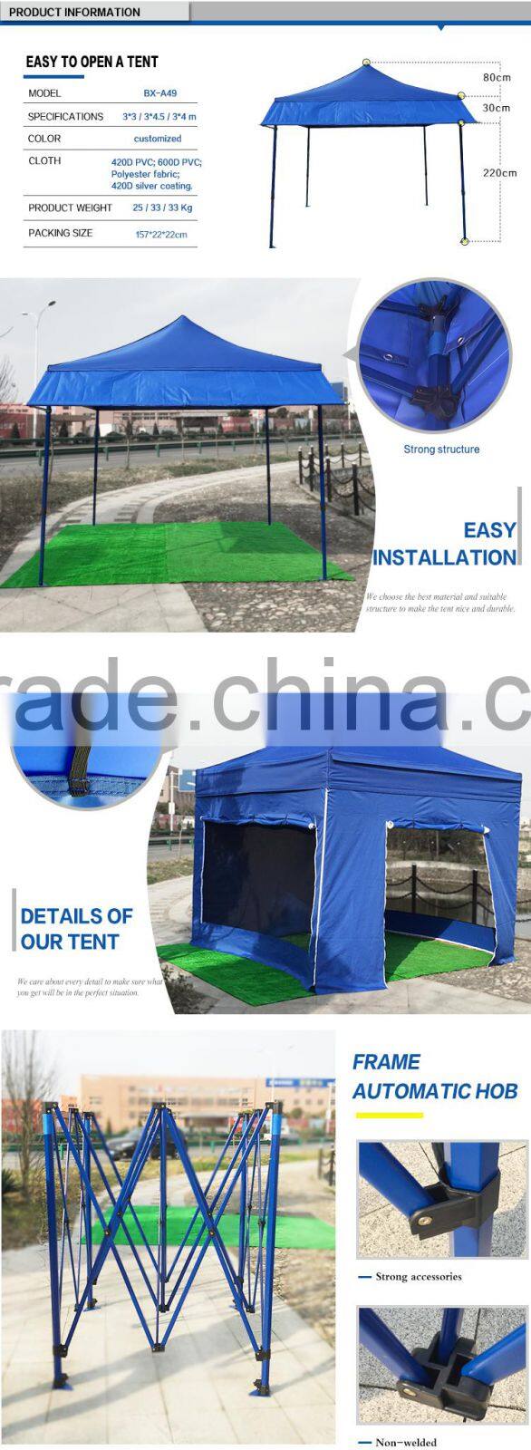 Direct manufacturer hot selling promotional steel structure hexagon bar widely use tent