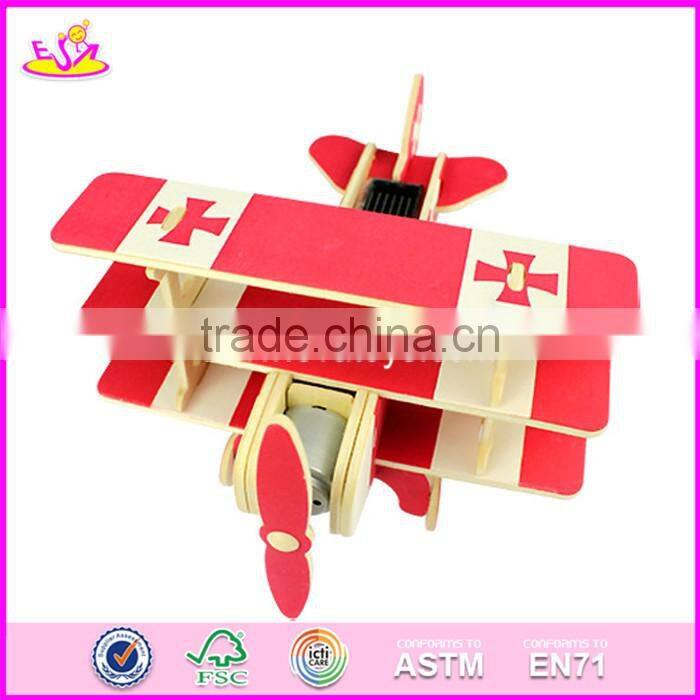 2017 New design kids assemble puzzle airplane wooden creative toys W03B069