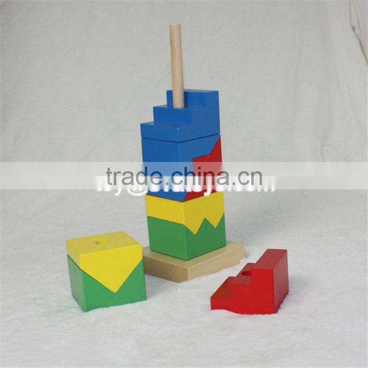 wholesale cheap educational stacking toys wooden children building blocks W13E070