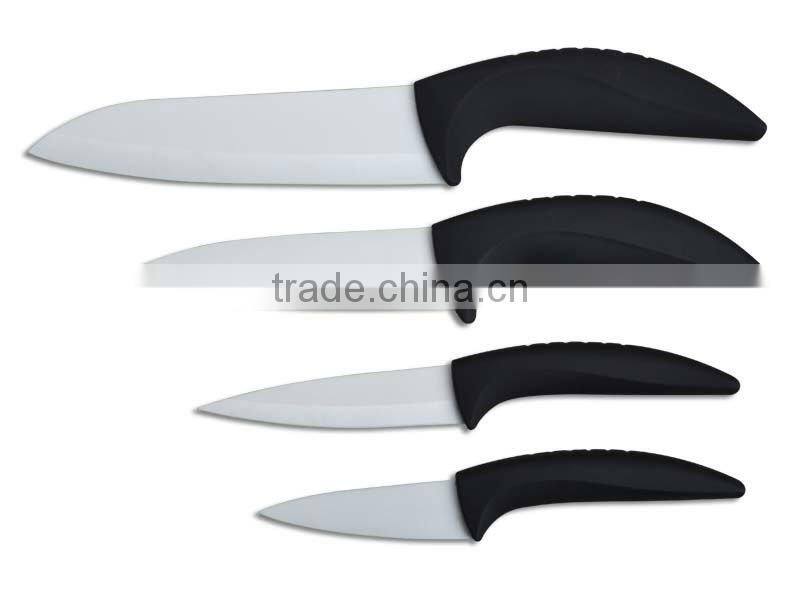 4 Pieces PP+TPR Handle Ceramic Knife