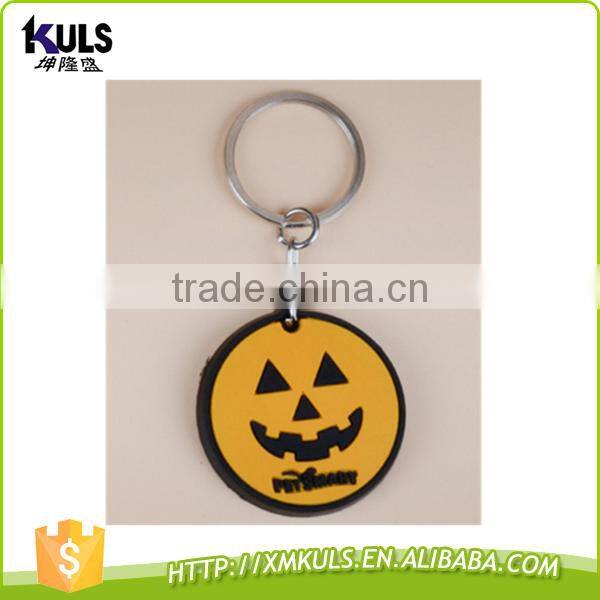Cartoon pumpkin custom logo pendant PVC plastic key chain