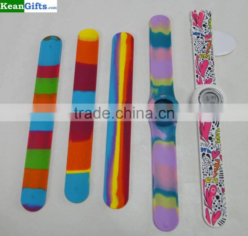 China factory customized design personalized high quality sillicone slap wristband