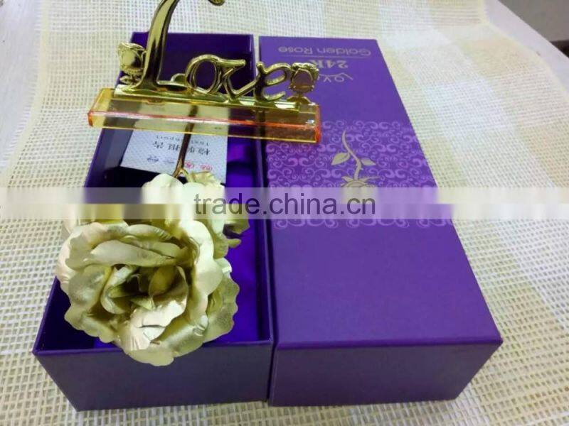 goldleaf rose artificial flower wholesale for valentine's gift