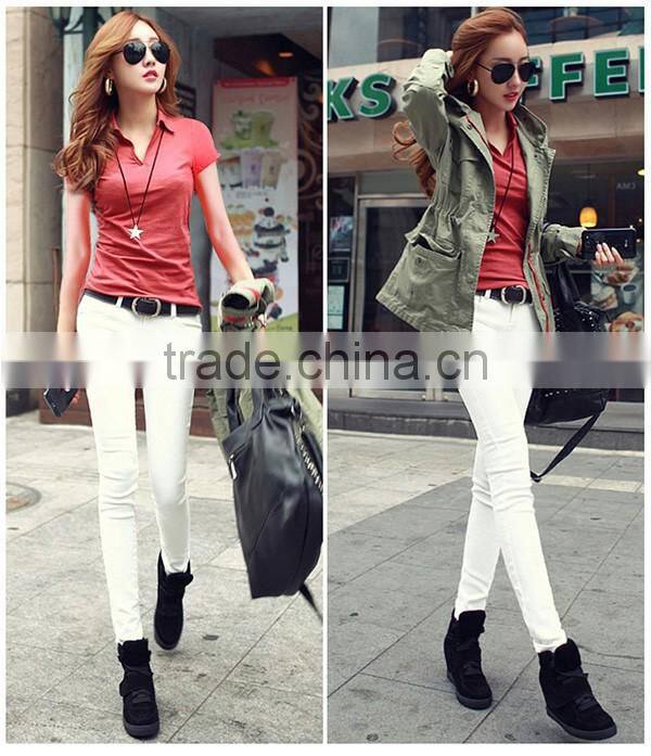 Women Polo shirts Short sleeves Fitted Tees blank Tops