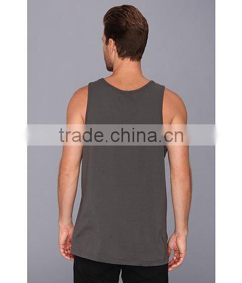 Solid Color Mens Loose Custom Printed Bulk Tank Top
