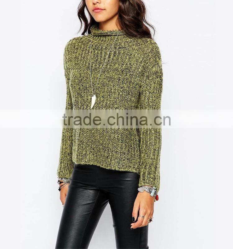 New Arrival Customized Ribbed Knitwear Sweater Stitch High Low Jumper with Side Splits