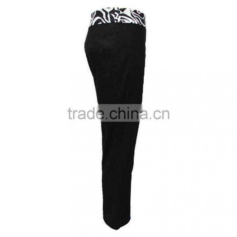 Latest design breathable 3/4 length office wear pants women