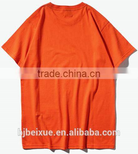 round neck high quality plain no label organic cotton pocket nylon spandex men t-shirt