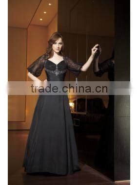 newest short sleeve classy prom dresses