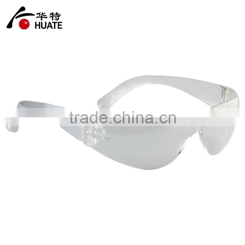 Custom colorful temples clear PC safety glasses,transparent safety glasses