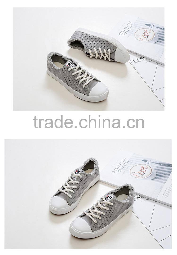 Woman net surface ventilation hollow canvas shoes wholesale from CHlNA