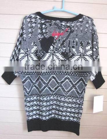 fashionable sweater for man 100% fine wool men's fancy woodland sweater