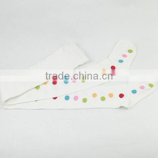 Girl Tights White Colorful Ponit Socks Long Socks