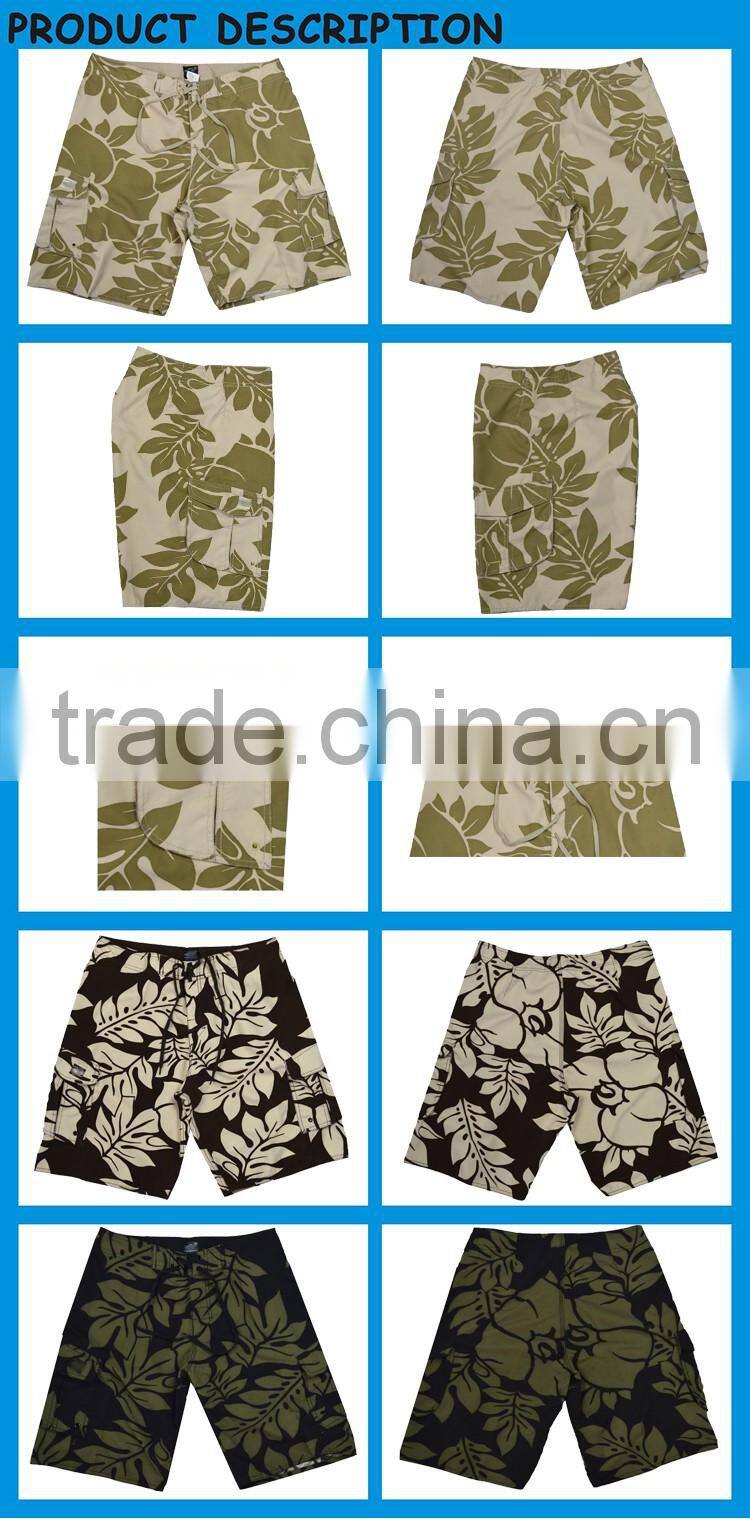 Mens Surf Board Shorts Twill Jogger Shorts Leg Pockets Board Shorts