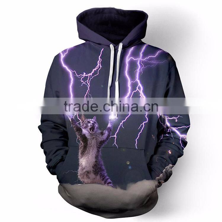 Wholesale Men's 100% Polyester Custom Your Own Design 3D Printed Sublimation Hoodie