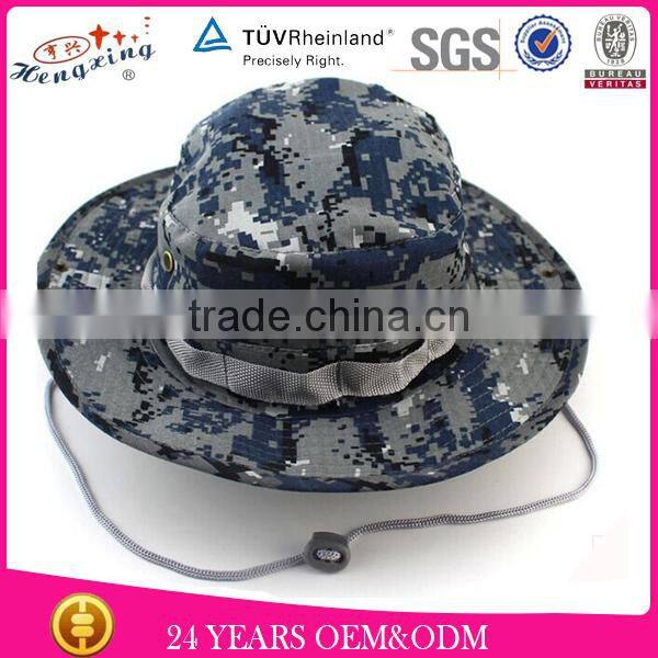 Trucker Workers Wide Brim Camo Bucket Hat With A Rope