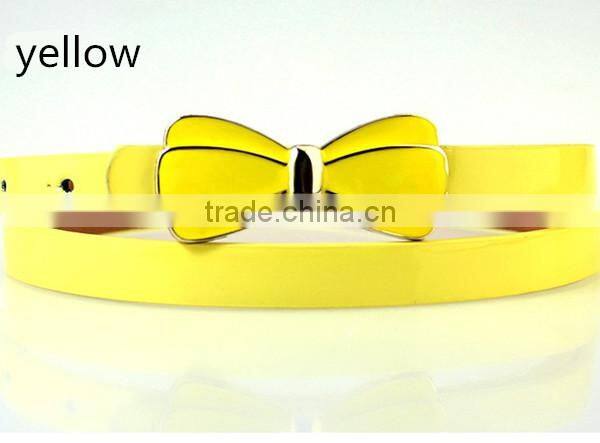 new arrival fashion design high quality with flower design alloy metal buckle women slim PU leather belt