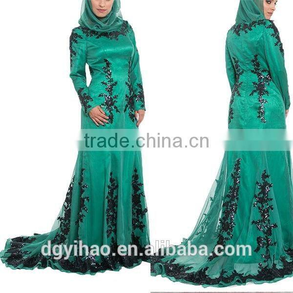 baju-kurung-and-baju-melayu long sleeve evening dress for muslim Long Sleeve Abaya Style Muslim Women Long Dress