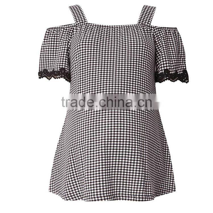 Wholesale Maternity Clothes With Monochrome Gingham Top Loose And Comfortable