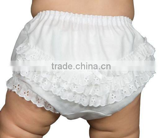 organic cotton baby rompers wholesale baby clothes White Batiste Rumba Infant Diaper Cover Bloomers Embroidered Eyelet shorts