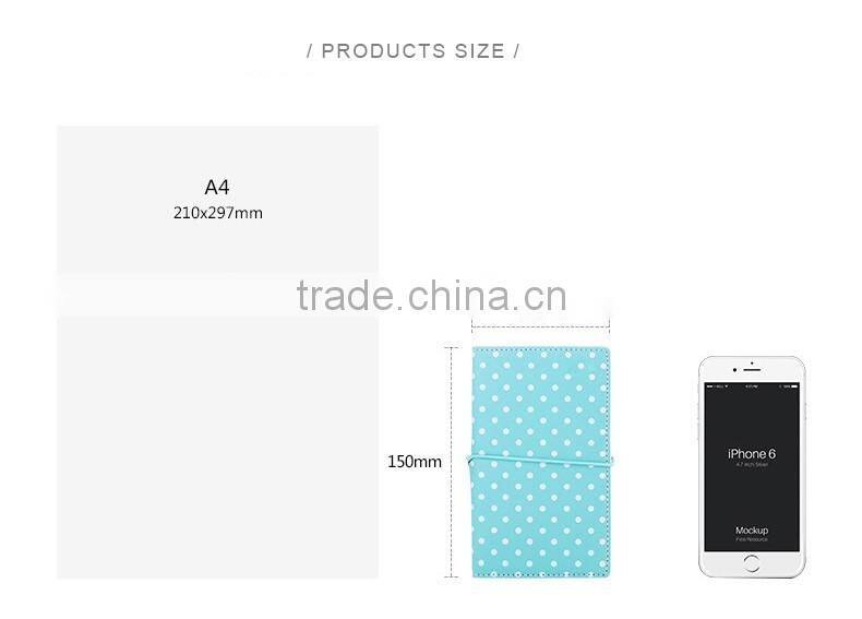 faux leather cover traveling planner with elastic customizable logo person diary planner/organzier