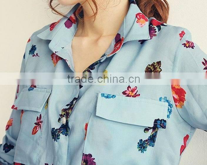 new women clothing polyester chiffon casual shirt