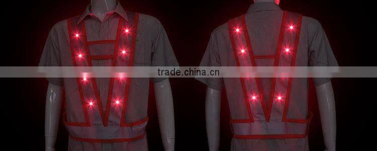 High visibility mesh Night Work Safety Vest with LED lights