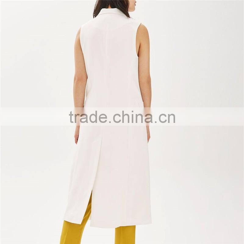 Chic-smart ivory sleeveless western longline kurti with jacket designs