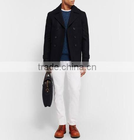 High Quality China Customed Latest Sweater Designs for Men Ribbed Trims Wool Blend Sweater