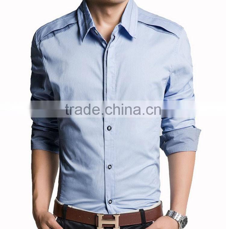 Solid Color Plain Dyed Casual Mens Shirts