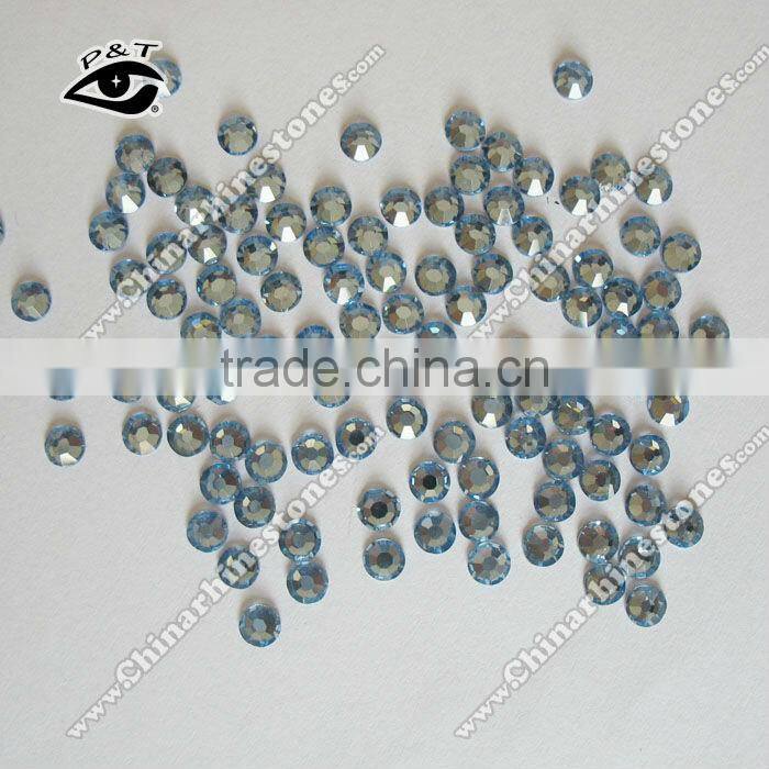 Hotsale flat back crystal beads non hotfix glass rhinestone for dress ss16 lt sapphire