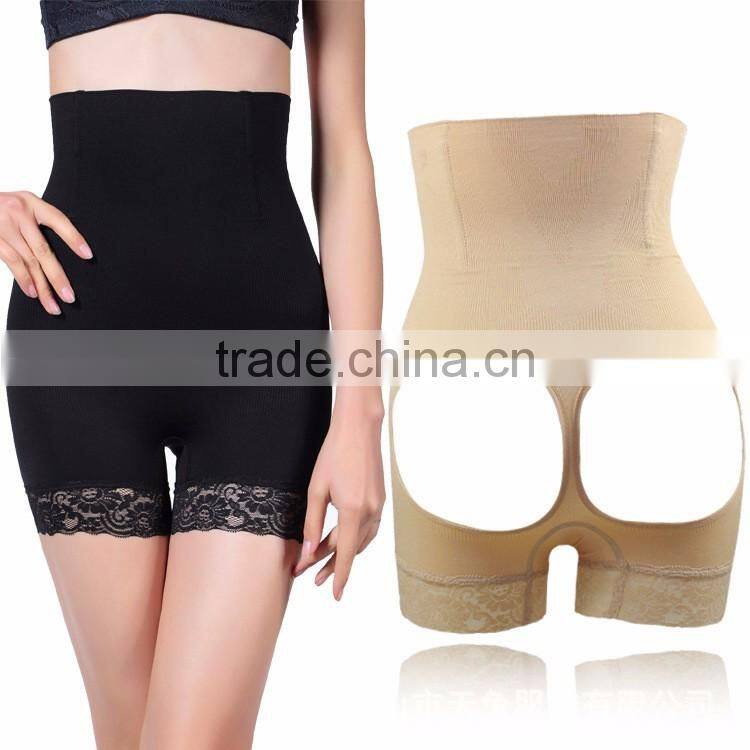 Hot Black High Waist Tight Trimmer Butt Lift Effect Shaper Open Sexy Panty