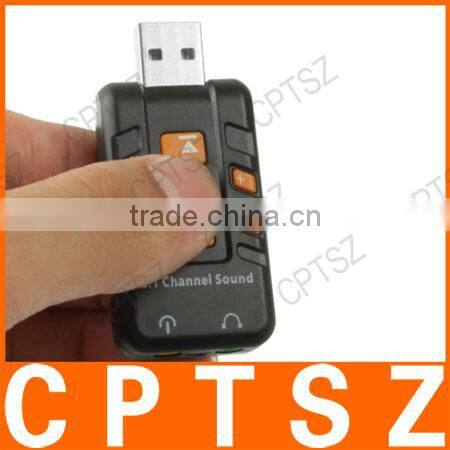 Stereo 44.1KHz 8-Bit 8.1-Channel USB Sound Adapter - Black