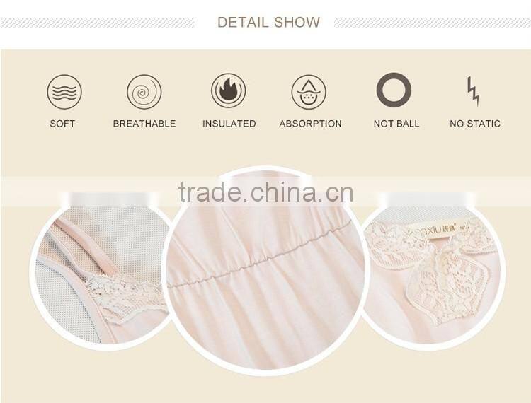 Best price custom Qianxiu graceful night dress with lace collar