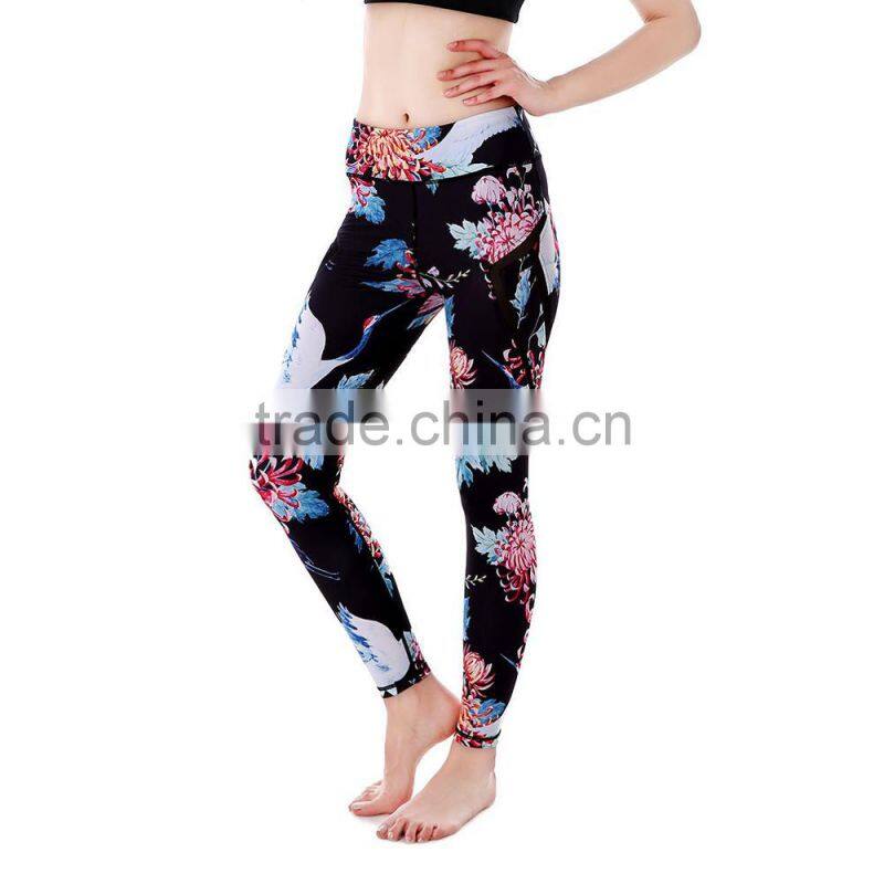 leopard net patched skeleton yoga jogging legging /morning xg high waist plus size flower athletic yoga pants capris trousers