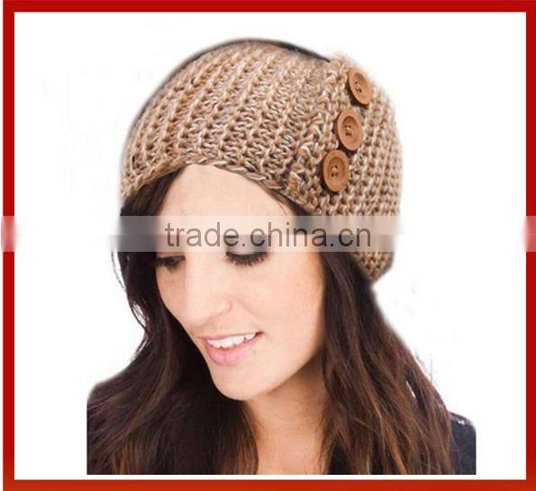 Knitted Winter Headbands For Woman/Button Patterns For Knitting Headbands/Fashion Knit Winter Headband