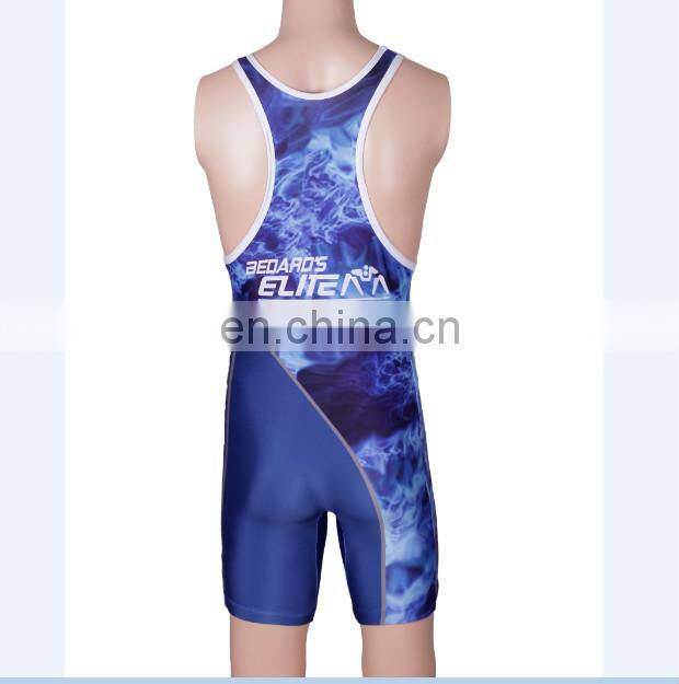 Wholesale cheap sublimation printed men's wrestling singlet