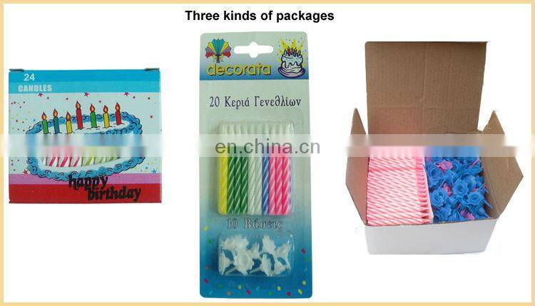 Spiral candle indoor birthday party decoration