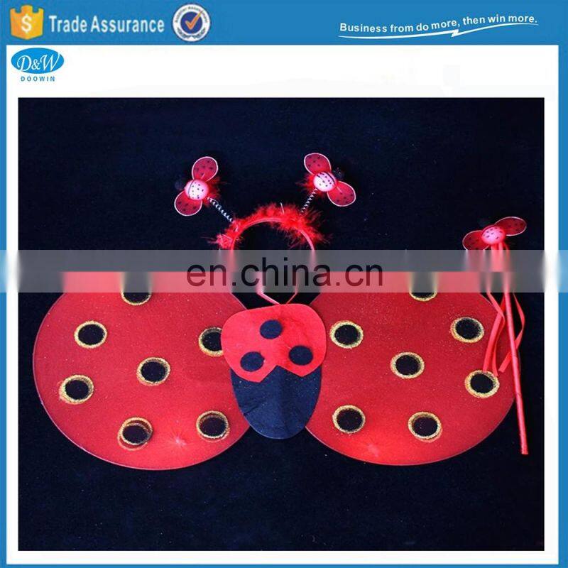 Womens Ladybug Wings Headband Halloween Costume Accessory