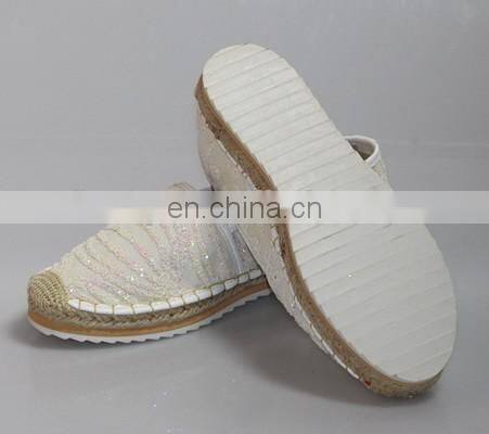 Wholesale fashion white lady casual shoes high heel espadrilles shoes 2016
