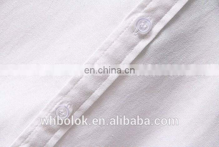 OEM Men's white blue oxford shirt custom design logo casual cotton shirt